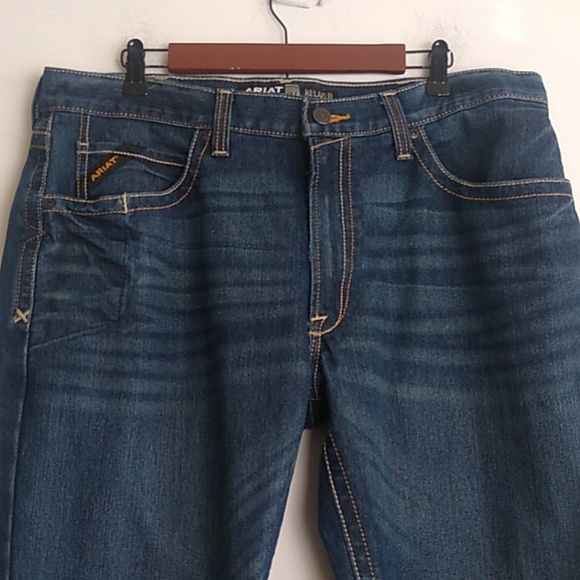 Ariat Rebar M4 Men’s Relaxed Boot dark wash sz 36/38 Western  Work Cowboy jeans - Picture 2 of 16